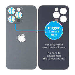 Apple iPhone 13 Pro - Backcover Glas Vergrössertes Ringloch für die Kamera (Graphite)