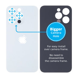 Apple iPhone 13 Pro - Backcover Glas Vergrössertes Ringloch für die Kamera (Silver)