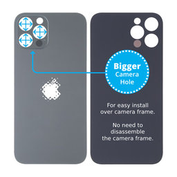 Apple iPhone 13 Pro Max - Backcover Glas Vergrössertes Ringloch für die Kamera (Graphite)