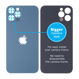 Apple iPhone 13 Pro Max - Backcover Glas Vergrössertes Ringloch für die Kamera (Blue)