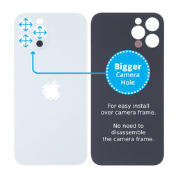 Apple iPhone 13 Pro Max - Backcover Glas Vergrössertes Ringloch für die Kamera (Silver)