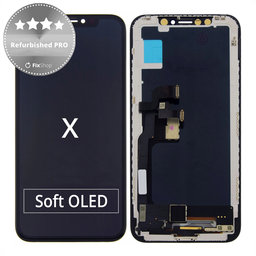 Apple iPhone X - LCD Display + Touchscreen Front Glas + Rahmen Refurbished PRO