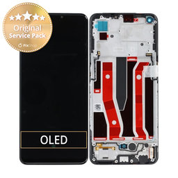 Oppo A94 5G CPH2211 - LCD Display + Touchscreen Front Glas + Rahmen (Black) - O-4907425 Genuine Service Pack