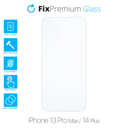 FixPremium Glass - Gehärtetes Glas für iPhone 13 Pro Max und 14 Plus