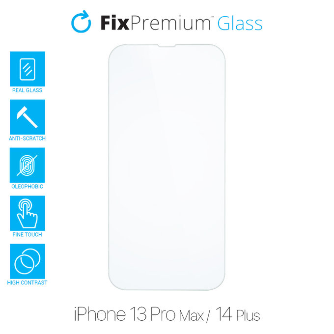 FixPremium Glass - Gehärtetes Glas für iPhone 13 Pro Max und 14 Plus