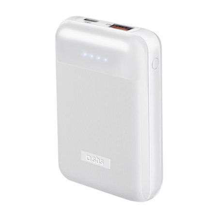 SBS - PowerBank 10 000 mAh, USB, USB-C PowerDelivery 20W, weiß