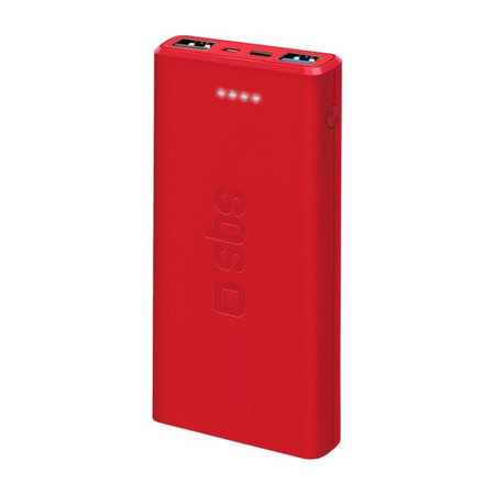 SBS - PowerBank 10 000 mAh, 2x USB 2,1A, rot