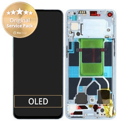 Oppo Reno 6 5G CPH2251 - LCD Display + Touchscreen Front Glas + Rahmen (Arctic Blue) - 4907750 Genuine Service Pack