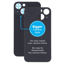Apple iPhone 13 Mini - Backcover Glas Vergrössertes Ringloch für die Kamera (Midnight)