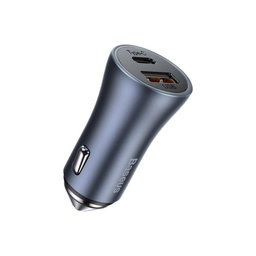 Baseus - Auto-Ladegerät USB, USB-C, 3A, Grau