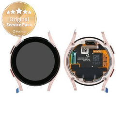 Samsung Galaxy Watch 4 40mm R865 - LCD Display + Touchscreen Front Glas + Rahmen (Pink Gold) - GH97-26411D Genuine Service Pack