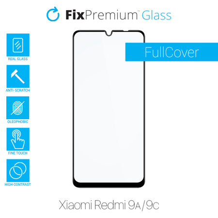 FixPremium FullCover Glass - Gehärtetes Glas für Xiaomi Redmi 9A und 9C