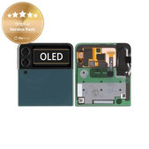 Samsung Galaxy Z Flip 3 F711B - LCD Display + Touchscreen Front Glas + Rahmen (Externe) (Green) - GH97-26773C Genuine Service Pack
