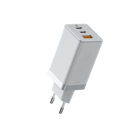 Baseus - Ladeadapter USB, 2x USB-C, 65W + Kabel USB-C / USB-C, Weiß