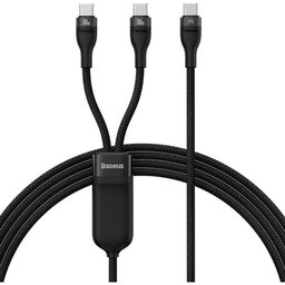 Baseus - USB-C / 2x USB-C Kabel (1.5m), schwarz