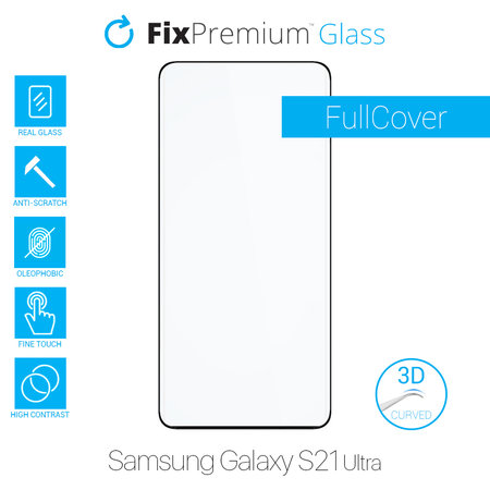 FixPremium FullCover Glass - 3D Gehärtetes Glas für Samsung Galaxy S21 Ultra