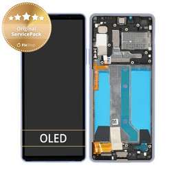 Sony Xperia 10 IV XQCC54 - LCD Display + Touchscreen Front Glas + Rahmen (Lavender) - A5047176A Genuine Service Pack