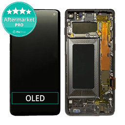 Samsung Galaxy S10 G973F - LCD Display + Touchscreen Front Glas + Rahmen (Prism Black) OLED