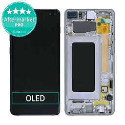 Samsung Galaxy S10 Plus G975F - LCD Display + Touchscreen Front Glas + Rahmen (Prism Black) OLED