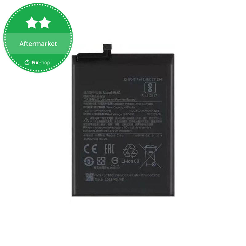 Mpsmobile Akku Für Xiaomi Redmi Note 9 Pro - 5020mAh Ersatzakku BN53