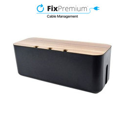 FixPremium - Kabelorganisator - Kabelbox, Schwarz