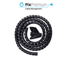 FixPremium - Kabelorganisator - Rohr (16mm), Länge 2M, schwarz