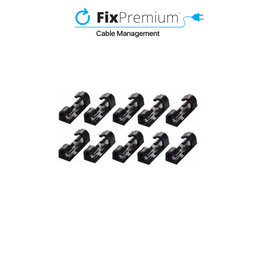 FixPremium - Kabelorganisator - Clip - 10er Set, schwarz
