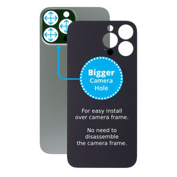 Apple iPhone 13 Pro Max - Hinteres Gehäuseglas mit größerem Kameraloch (Alpine Green)