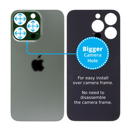 Apple iPhone 13 Pro - Hinteres Gehäuseglas mit größerem Kameraloch (Alpine Green)