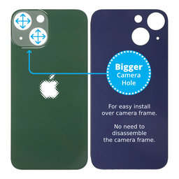 Apple iPhone 13 Mini - Hinteres Gehäuseglas mit größerem Kameraloch (Green)