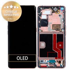 Oppo Find X2 Pro - LCD Display + Touchscreen Front Glas + Rahmen (Orange) - 5D68C21151 Genuine Service Pack