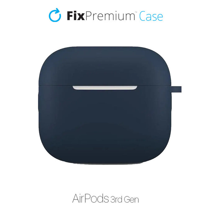 FixPremium - Silikonhülle mit Karabiner für AirPods 3, blau