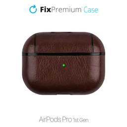 FixPremium - Etui aus Kunstleder für AirPods Pro, braun