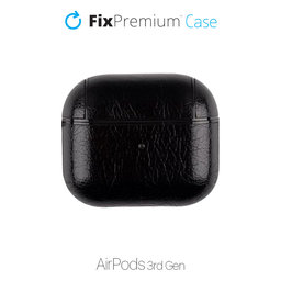 FixPremium - Etui aus Kunstleder für AirPods 3, schwarz