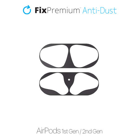 FixPremium - Staubaufkleber für AirPods 1 und 2, schwarz