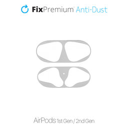 FixPremium - Staubaufkleber für AirPods 1 und 2, silber