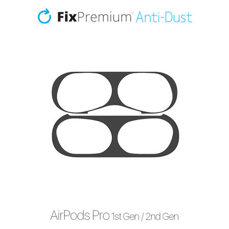 FixPremium - Staubaufkleber für AirPods Pro, schwarz