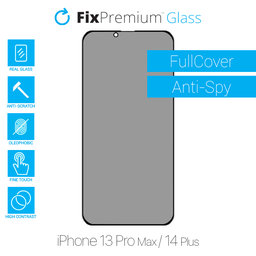 FixPremium Privacy Anti-Spy Glass - Gehärtetes Glas für iPhone 13 Pro Max und 14 Plus