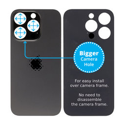 Apple iPhone 14 Pro - Backcover Glas Vergrössertes Ringloch für die Kamera (Space Black)