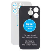 Apple iPhone 14 Pro - Backcover Glas Vergrössertes Ringloch für die Kamera (Silver)