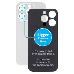 Apple iPhone 14 Pro - Backcover Glas Vergrössertes Ringloch für die Kamera (Silver)