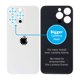 Apple iPhone 14 Pro Max - Backcover Glas Vergrössertes Ringloch für die Kamera (Silver)