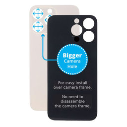 Apple iPhone 14 Pro Max - Backcover Glas Vergrössertes Ringloch für die Kamera (Gold)