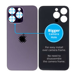 Apple iPhone 14 Pro Max - Backcover Glas Vergrössertes Ringloch für die Kamera (Deep Purple)