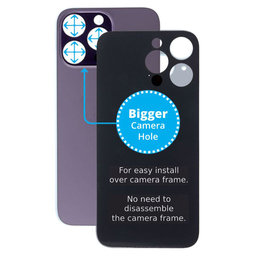 Apple iPhone 14 Pro Max - Backcover Glas Vergrössertes Ringloch für die Kamera (Deep Purple)