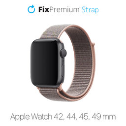 FixPremium - Nylonband für Apple Watch (42, 44, 45 und 49mm), rosa