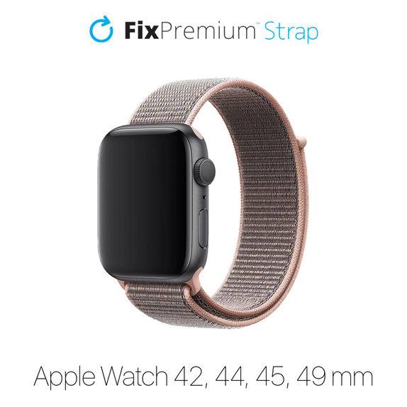 FixPremium - Nylonband für Apple Watch (42, 44, 45 und 49mm), rosa