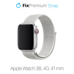 FixPremium - Nylonband für Apple Watch (38, 40 und 41mm), weiß