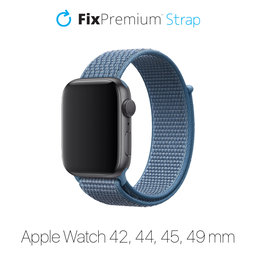 FixPremium - Nylonband für Apple Watch (42, 44, 45 und 49mm), blau