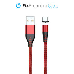 FixPremium - USB-C / USB Magnetisches Kabel (1m), rot